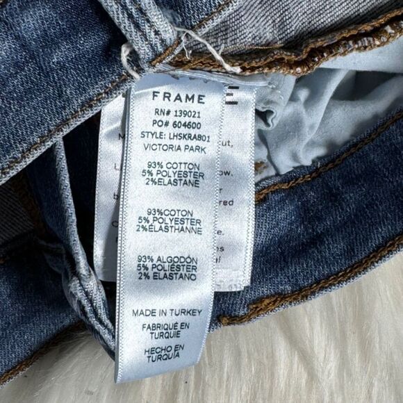 Frame Denim Le High Skinny Distressed Raw Hem Cropped Jeans Sz 28 - Picture 11 of 13